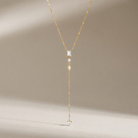 Collier élégant et charmant avec pendentif cœur carré, longue chaîne à pompons raffinée, ornements fantaisie pour femmes, vente en gros de qualité supérieure TGXL15477