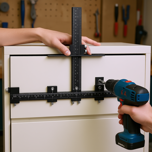 Plantilla de instalación ajustable de aleación de aluminio para herrajes de gabinetes, manijas de puertas, ventanas y tiradores de cajones - Product Image 3