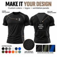 T-shirt de sport pour homme, coupe athlétique, respirant, extensible dans les 4 sens, pour la musculation, OEM, étiquette privée, perforation au laser