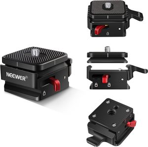 NEEWER Quick Release plaka, kamera yatağı "ve 1/4" vida dişi ile <span class=keywords><strong>3</strong></span>/8 adaptör, Tripod için Quick Release sistemi, Monopod - Product Image 1