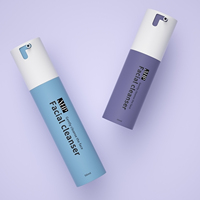 Flacons de crème pour le visage en plastique de luxe personnalisés mats de 15 ml, 30 ml, 50 ml, emballages pour soins de la peau, flacon pompe Airess