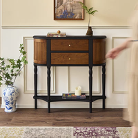 Console décorative en bois massif de chêne de style américain rétro pour entrée, salon, couloir, hall
