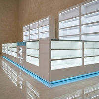 Étagères Murales Lumineuses Portables Robustes à LED Blanches, 3 Niveaux, pour Comptoir en Verre, Magasin de Détail