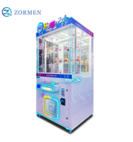 Máquina de Juego de Premios con Anillo de Empuje Zormen Source Factory Happy Push, Máquina Expendedora de Arcade con Gancho y Luz RGB Colorida que Funciona con Monedas