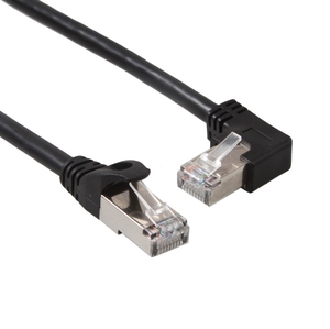 สายอีเธอร์เน็ต Black CAT 5E CAT 6 แบบตัวผู้ต่อตัวผู้ พร้อมหัวต่อ RJ45 แบบมุม 90 <span class=keywords><strong>องศา</strong></span> ขวา ซ้าย บน ล่าง - Product Image 1