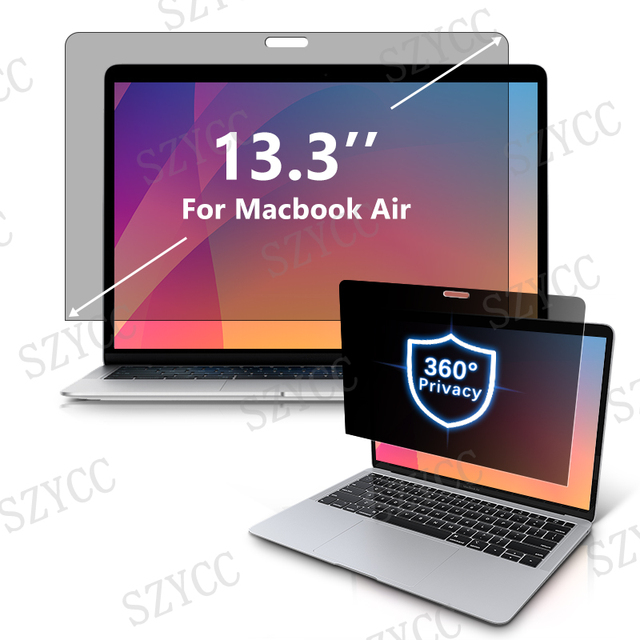 360 Degree 4 Way Anti Spy Privacy Screen Filter Anti Glare Anti Blue Light Film Privacy Screen Protector for Macbook Air 13.3