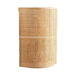 Rattan <b>Wall</b> Lamp Round Woven <b>Wall</b> Light Natural Decorative <b>Sconce</b> for Living Room Aisle Tea Room - Product Image 1