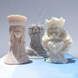 Moule en Silicone Roi Dame Cavalier Tour pour <span class=keywords><strong>Bougie</strong></span> Échec, Cire de Soja, Décoration Maison, Statue d'Échecs, Figurine en Résine - Product Image 4
