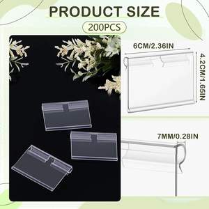 Porte-prix en plastique transparent HOOKEI avec crochets en acier inoxydable pour panneaux perforés de 1/8'' et 1/4'' pour rangement mural de garage - Product Image 6