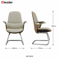 Chaise de bureau en cuir confortable, rembourrée, ergonomique, pour salle de réunion, réception, salle d'attente, visiteurs
