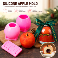 Moule en silicone délicat résistant à la chaleur pour coquilles de pommes au chocolat de Noël, moule domestique pour mousse, pâtisserie et gâteau