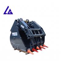 Penjepit Ember Grapple untuk Excavator 5-13 Ton, Mencengkeram Kayu, Batu, dan Puing-puing di Tanah Tidak Rata, CE, 18 Bulan