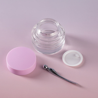 Pots en verre de luxe de 50 ml pour crème visage avec couvercle rose, pot cosmétique en verre pour crème visage, emballage pour soins de la peau avec logo personnalisé