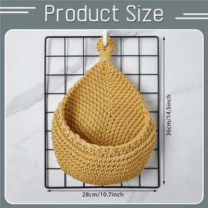 Cesta de almacenamiento tejida de cuerda de algodón, macetas de valla colgante para <span class=keywords><strong>pared</strong></span> exterior, cestas de mimbre 2022, ropa para <span class=keywords><strong>colgar</strong></span> <span class=keywords><strong>en</strong></span> el - Product Image 3