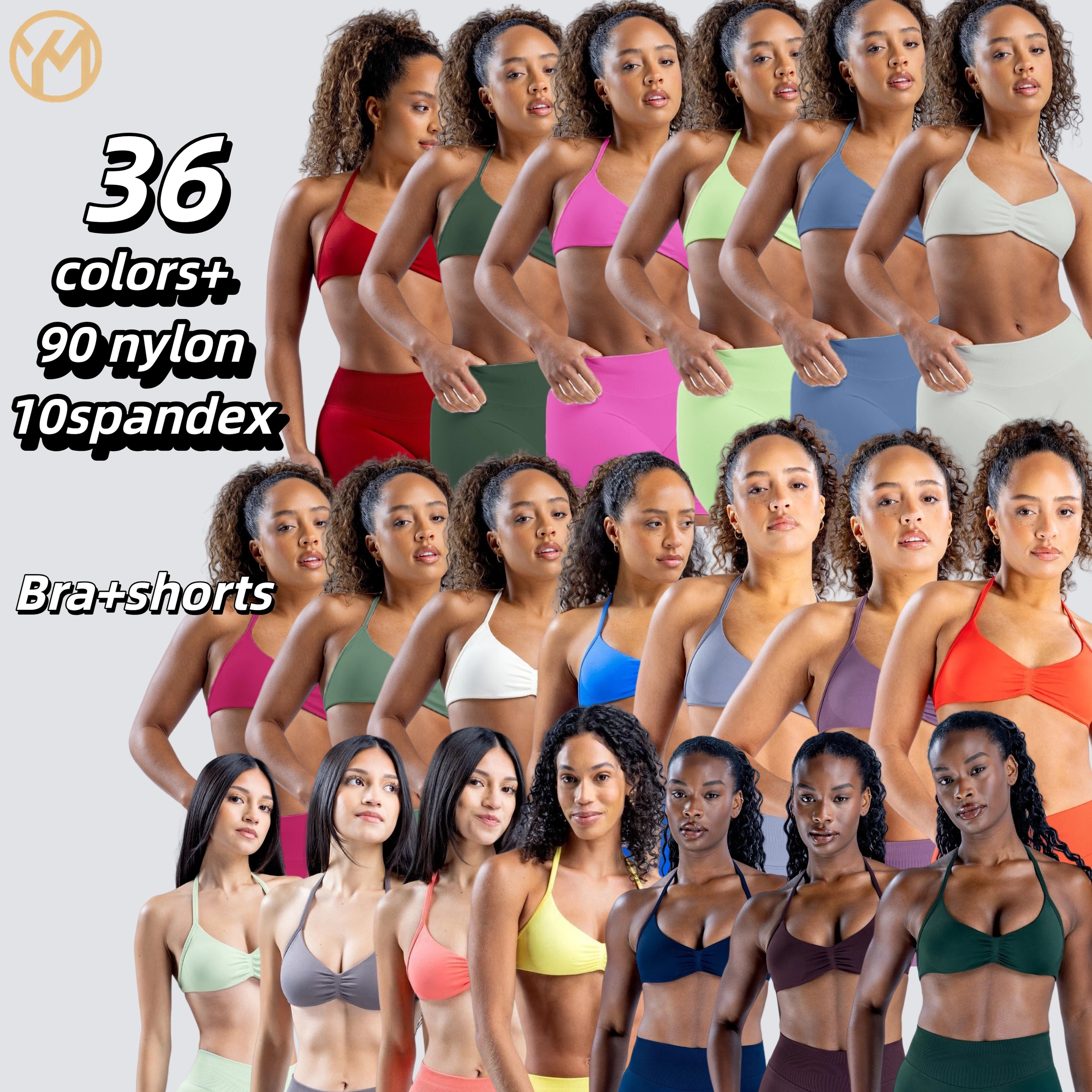 36 Colors Hot Sale Seamless Women Yoga Sets Workout Short Set Scrunch Butt Shorts Crop Top Set Gym Clothing Fitness Sports Suit