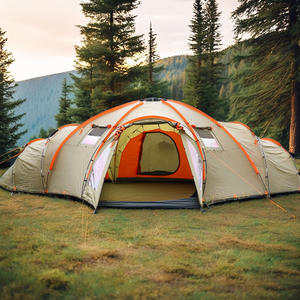 Tente dôme géodésique multi-pièces pour <span class=keywords><strong>camping</strong></span> familial, 4 saisons, imperméable, coupe-vent, glamping en plein air - Product Image 1
