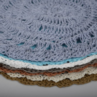 Sets de table de Noël modernes, sous-verres, dessous de tasse, sets de table en papier, fibre, tissu, crochet, sets de table ronds, dessous de plat