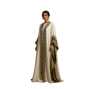 Custom Polyester Modest <b>Summer</b> <b>Abaya</b> 2026 Elegant New Collection Wholesale Front Open Ankle Length Sleeveless Four-Way - Product Image 2
