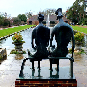 Estatua de Rey y Reina de bronce fundido con decoración de parque de ilustraciones modernas de tamaño real de Henry Moore - Product Image 5