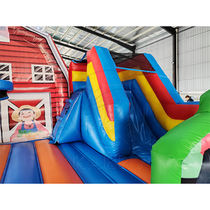 บ้านลมเป่าลมสำหรับฟาร์มพร้อมสไลเดอร์ บ้านเด้งดึ๋งเป่าลมเชิงพาณิชย์ - Product Image 3