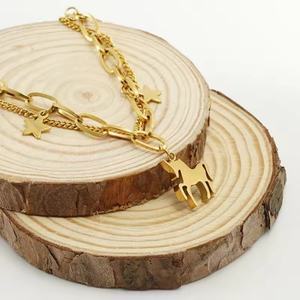Pulsera de Unicornio de Diseño Exclusivo en Acero Inoxidable, Pulsera de Doble Capa de Acero de Titanio con Oro de 18k para Mujer, Joyería de Moda - Product Image 2