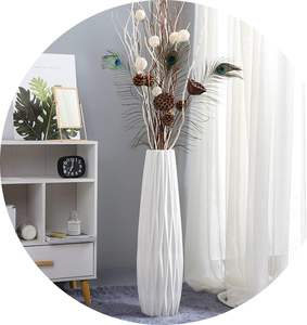 Vente chaude Moderne Art Artisanat Blanc Décor De Mariage En Céramique Grand Sol Vase Simple <span class=keywords><strong>Origami</strong></span> Conception En Céramique Fleur Vase Meilleur Cadeau - Product Image 2