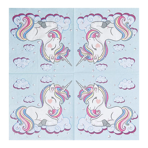 Sunshine Rainbow Little Horse 33*33 Serviette à <span class=keywords><strong>trois</strong></span> couches adaptée à toutes <span class=keywords><strong>les</strong></span> occasions - Product Image 2