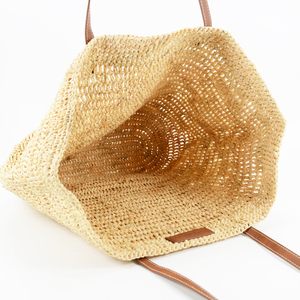 <span class=keywords><strong>Sac</strong></span> fourre-tout en paille de <span class=keywords><strong>raphia</strong></span> naturel crocheté à la main pour la plage d'été - Product Image 6