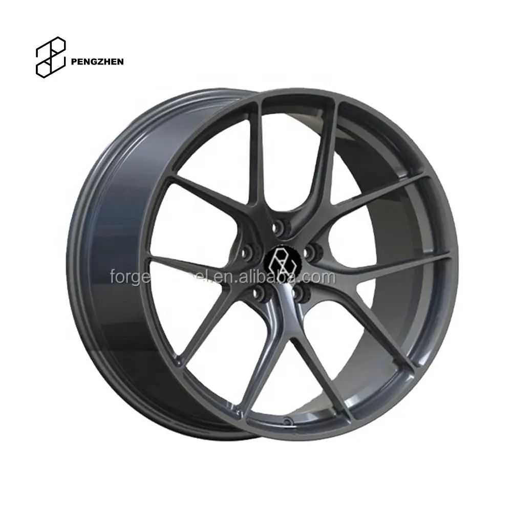 Pengzhen forged rim customized factory price 20" five spoke alloy wheels 20 inches rims 5x114.3 gunmetal grey rims for Ferrari