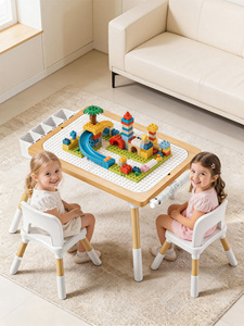 Table de jeu multifonctionnelle en bois massif pour enfants - Design moderne, table d'activités en bois pour l'école - Product Image 1