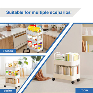 Vente chaude 5 niveaux pratique artisanat organisateur Handcart 3 chariots de rangement roulants en plastique roues pour bureau à domicile école Salon de beauté - Product Image 6