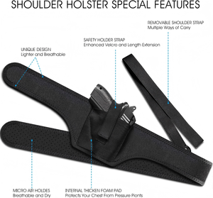 Holster tactique pour arme à feu, personnalisé avec logo, unisexe, à porter sous le bras ou sur l'épaule, design à extraction rapide, portable, dissimulé, pour la poitrine - Product Image 5