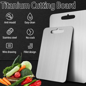 Planche à découper en titane pur 290x200x1mm <span class=keywords><strong>pour</strong></span> <span class=keywords><strong>la</strong></span> cuisine et <span class=keywords><strong>le</strong></span> camping, double face, anti-rayures, sans odeur, passe au lave-vaisselle, haute qualité - Product Image 2