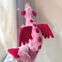Peluche JellyC Dragon Rose Délicat, Jouet en Peluche Dragon Volant Doux, Cadeau pour Thanksgiving, Noël, Décoration d'Intérieur