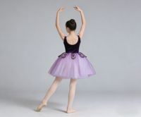 Robe de fête de Noël violet foncé Belle scène Performance longue robe lyrique filles Performance robe de danse