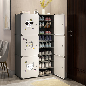 Simple Shoe Cabinet Multi Layer Dustproof Storage For Home Bedroom Entryway Plastic Stackable Design - Product Image 2