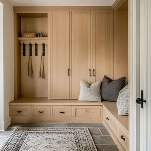 Vermonhouzz Armoires <span class=keywords><strong>d</strong></span>'<span class=keywords><strong>entrée</strong></span> sur mesure haut de gamme de style Japandi avec crochets muraux <span class=keywords><strong>et</strong></span> rangement pour <span class=keywords><strong>chaussures</strong></span> pour hôtel - Product Image 5