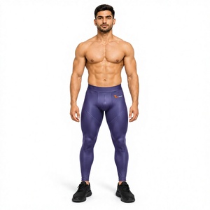 Athletic <b>Men</b> Compression <b>Leggings</b> Polyester Spandex Stretch Gym Fitness Running Tights Quick Dry Breathable <b>Sports</b> Base Layer - Product Image 1