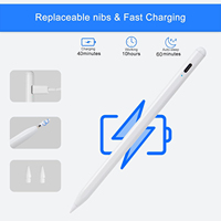 Stylet magnétique actif en aluminium pour tablette, avec bouton physique, rejet de paume, détection d'inclinaison, capacitif, compatible iPad, recharge Type-C, tactile
