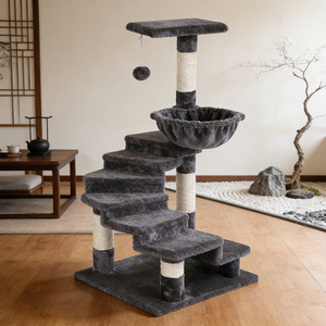 Desain Khusus Mainan Kucing Terlaris, Perabot Hewan Peliharaan Dalam Ruangan, Kondominium Kucing Kayu Mewah, Tiang Panjat Sisal, Pohon Kucing - Product Image 1