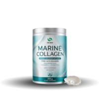 Collagène Marin en Poudre Marque Blanche, Collagène Marin Sans Arôme, Probiotiques, Bien-être Peau, Articulations, Os, Cheveux, Ongles, Complément Alimentaire Adulte