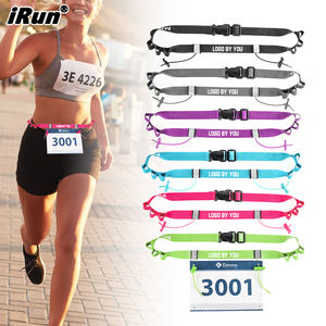 <span class=keywords><strong>IRun</strong></span> Logo imprimé personnalisé réfléchissant course Marathon Triathlon compétition numéro de course ceinture réglable élastique ceinture de course - Product Image 1