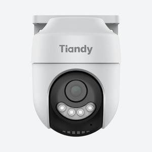 Caméra de sécurité Wi-Fi Tiandy 2MP, vision nocturne couleur, détection humaine, lumière d'avertissement rouge et bleue, audio bidirectionnel pour la maison - Product Image 1