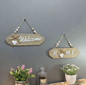 <b>Rustic</b> Wooden Welcome Sign Home Wall Hanging <b>Door</b> Plaque Bowknot Heart Decor for Entryway Shop - Product Image 3