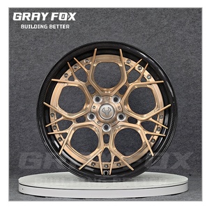 Rueda de fibra de carbono cóncava dorada GRAYFOX forjada 5x114,3 18 19 20 pulgadas 5x5x120 112 ruedas para Porsche <span class=keywords><strong>Ford</strong></span> Thunderbird <span class=keywords><strong>Super</strong></span> Coupe - Product Image 4