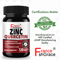 Complément personnalisé de zinc et de quercétine pour hommes et femmes, améliore l'immunité, capsules de zinc et de quercétine pour la santé