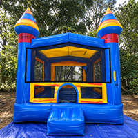 Château gonflable commercial Ceyu Blue en PVC avec filet de sécurité pour les fêtes d'enfants, les carnavals, les aires de jeux et la location d'événements