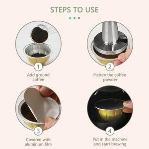 1SET Capsule de café réutilisable personnalisée 59MM joints en feuille d'aluminium dosettes réutilisables compatibles avec la machine Vertuo - Product Image 6