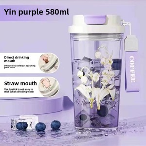 Bouteille d'eau portable en plastique de 600 ml pour enfants, mignonne, avec paille, écologique et de haute qualité, résistante à l'eau bouillante, non compatible lave-vaisselle - Product Image 6