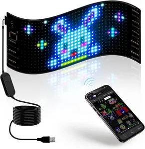 미니 LED 사인 5V USB 스크롤 LED 사인 블루투스 APP 제어 DIY 텍스트 패턴 콘서트 스토어 파티 자동차 유연한 LED 사인